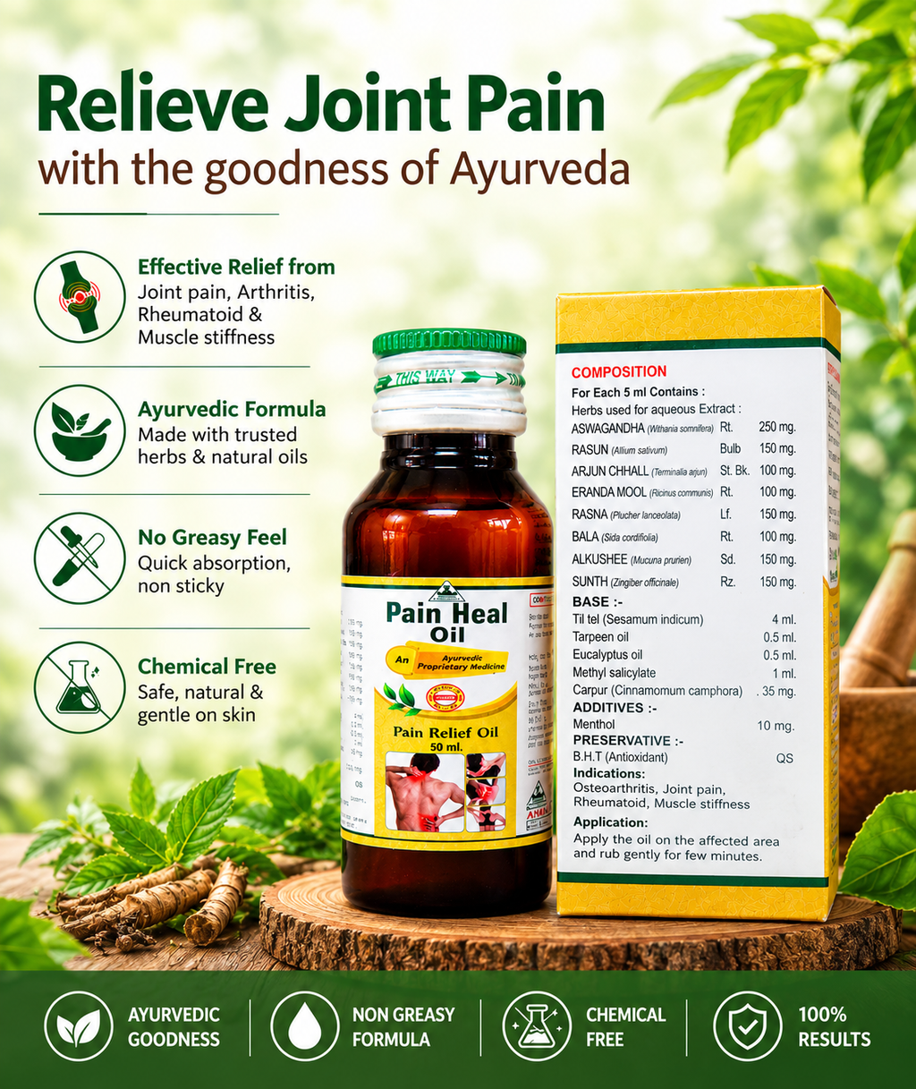 Debraj Ayurveda Pain Heal Oil – Natural Relief for Knee, Back & Joint Pain